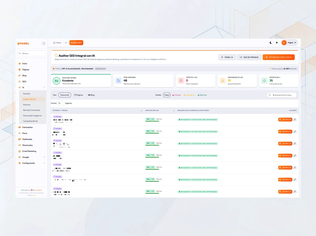 Qpanel - Auditor SEO integral con IA
