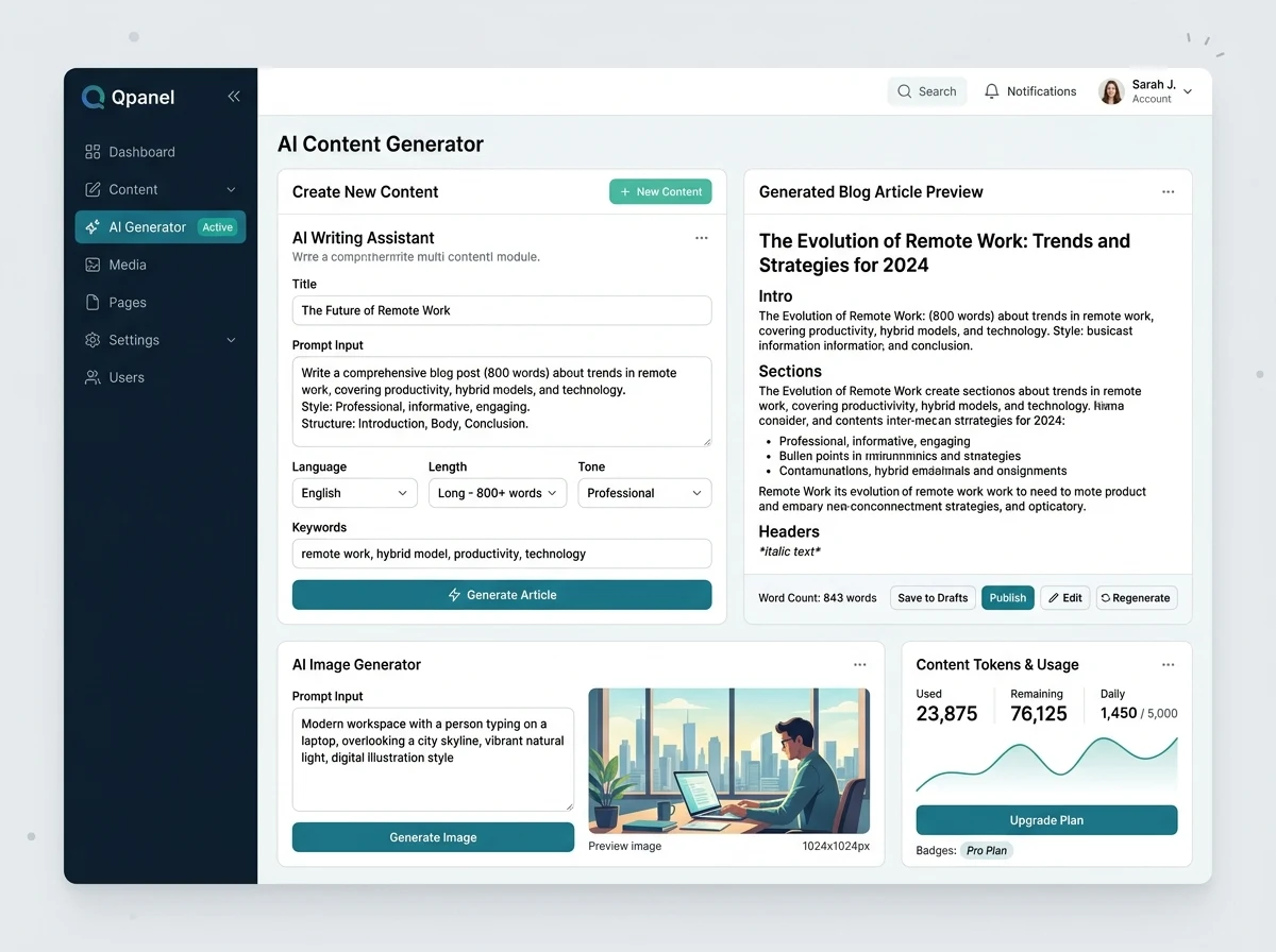 Qpanel - Creación de contenido con IA